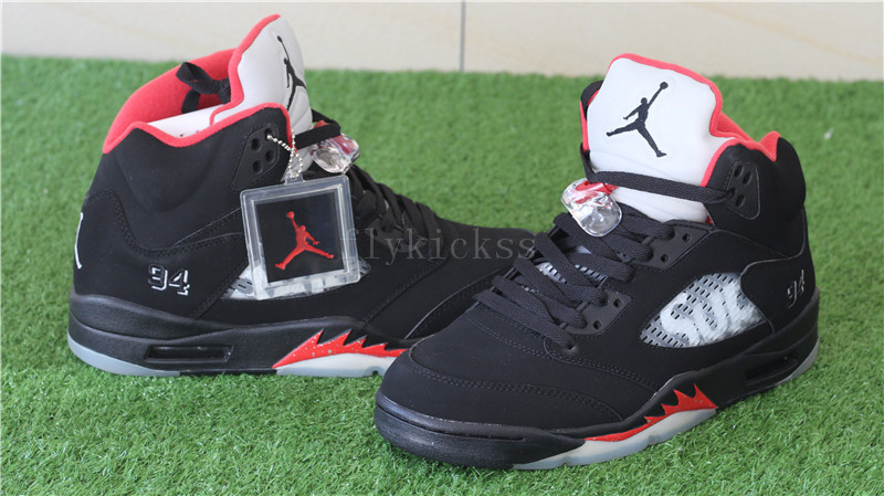 Authentic Air Jordan 5 Retro Black Supreme